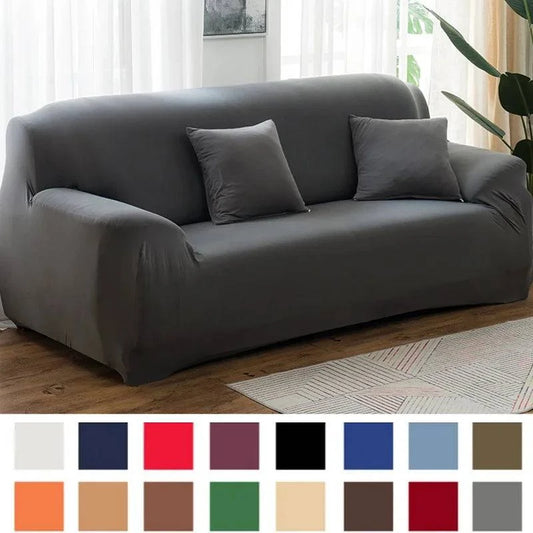 Elastic Solid Color Sofa Cover for Living Room - Breathable and Pet-Friendly Couch Protectors - Available in 1/2/3/4 Seater Options - Home Fads