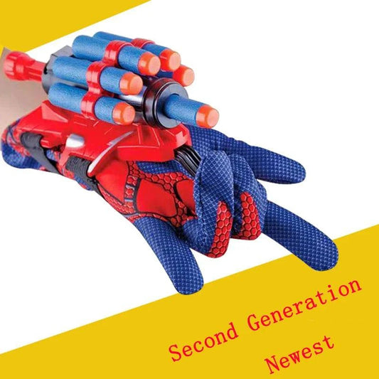 Spiderman Figure Toy & Cosplay Glove Launcher Set for Kids - Hero Wrist Launcher, Plastic Model - Home Fads