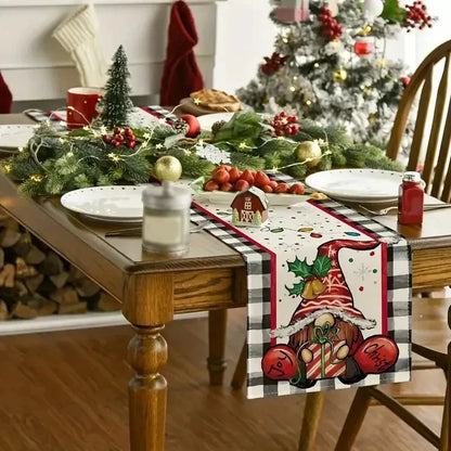 Festive Linen Table Runner – Decorative Dining Table Cover for Seasonal Décor