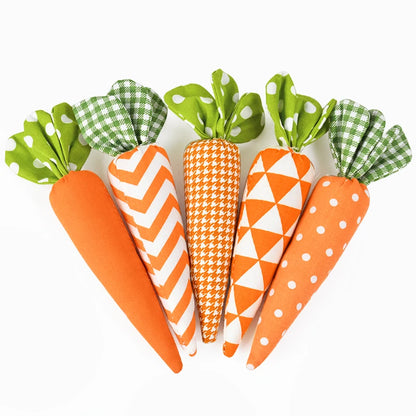 Artificial Carrot Decorations – Set of 1, 3, or 5 Soft Fabric Carrots for Spring, Seasonal Displays, Parties, Home Decor, and Crafts