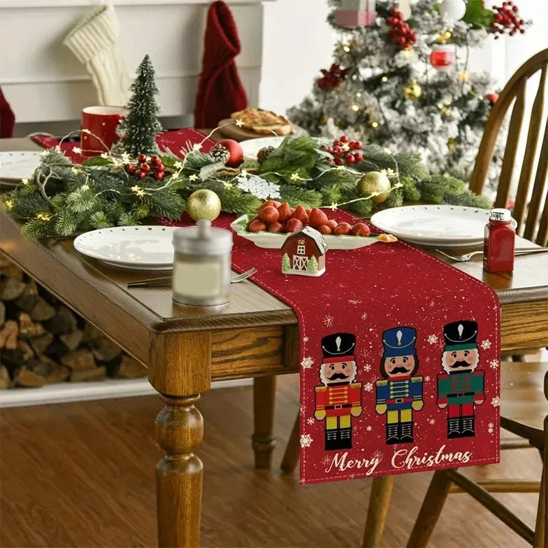 Festive Linen Table Runner – Decorative Dining Table Cover for Seasonal Décor