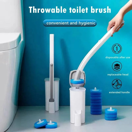 Disposable Toilet Brush Set: Wall-Mounted with Preloaded Scrubbing Solution - Touch-Free Maintenance - Home Fads