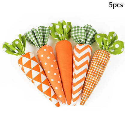 Artificial Carrot Decorations – Set of 1, 3, or 5 Soft Fabric Carrots for Spring, Seasonal Displays, Parties, Home Decor, and Crafts