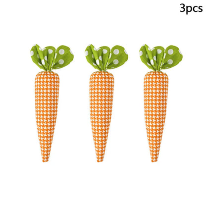 Artificial Carrot Decorations – Set of 1, 3, or 5 Soft Fabric Carrots for Spring, Seasonal Displays, Parties, Home Decor, and Crafts