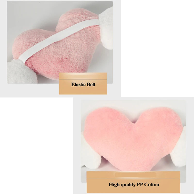 Winged Heart Car Seat Neck Pillow – Plush Comfort with Elastic Strap – Ideal Valentine’s Day & Special Occasion Gift