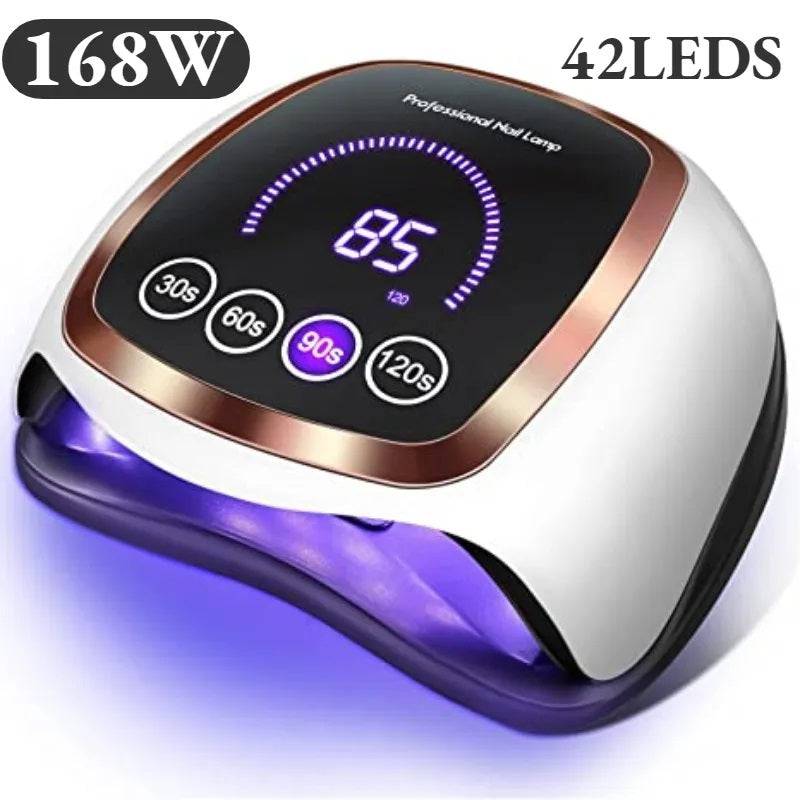 Professional LED UV Nail Drying Lamps - 168W, 280W, 120W, and 80W Options with Auto Sensor - Home Fads