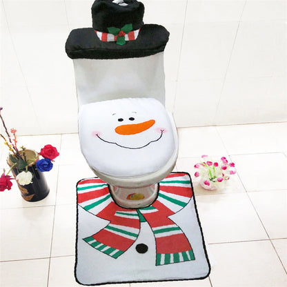 Seasonal Bathroom Décor Set – Toilet Seat Cover, Foot Mat, and Tank Cover for Festive Home Decoration - Home Fads 