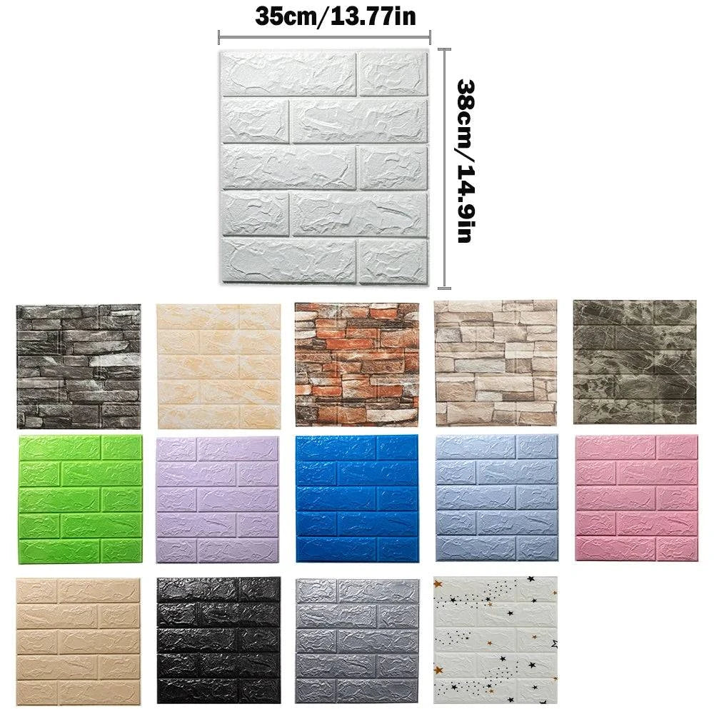Self-Adhesive 3D Brick Wallpaper Set: Versatile Home Decor Wall Sticker Panels for Kitchen, Bedroom, Office, and Living Room - 25pcs Pack - Home Fads 