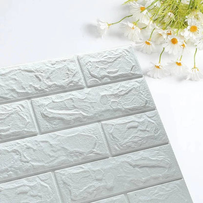 Self-Adhesive 3D Brick Wallpaper Set: Versatile Home Decor Wall Sticker Panels for Kitchen, Bedroom, Office, and Living Room - 25pcs Pack - Home Fads 