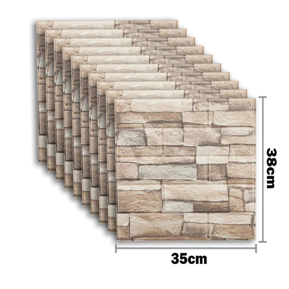 Self-Adhesive 3D Brick Wallpaper Set: Versatile Home Decor Wall Sticker Panels for Kitchen, Bedroom, Office, and Living Room - 25pcs Pack - Home Fads 