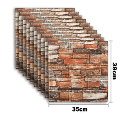Self-Adhesive 3D Brick Wallpaper Set: Versatile Home Decor Wall Sticker Panels for Kitchen, Bedroom, Office, and Living Room - 25pcs Pack - Home Fads 