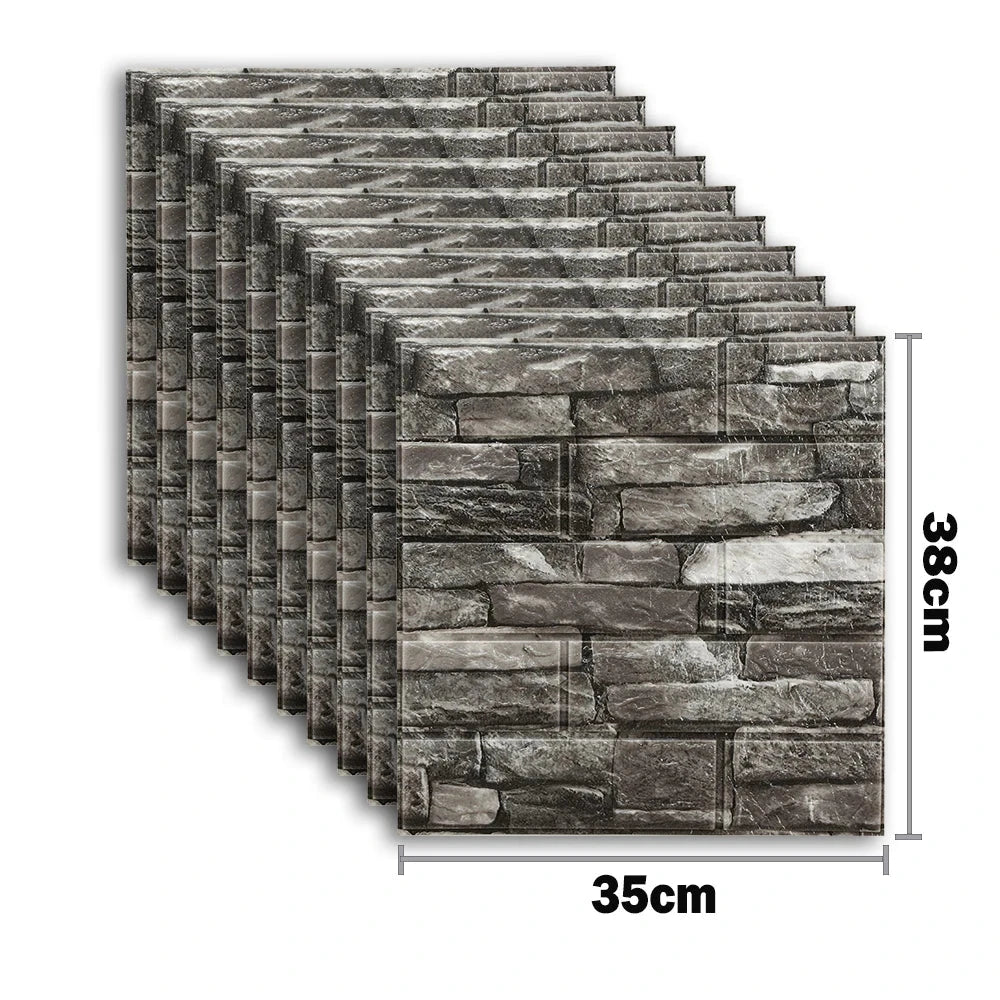 Self-Adhesive 3D Brick Wallpaper Set: Versatile Home Decor Wall Sticker Panels for Kitchen, Bedroom, Office, and Living Room - 25pcs Pack - Home Fads 