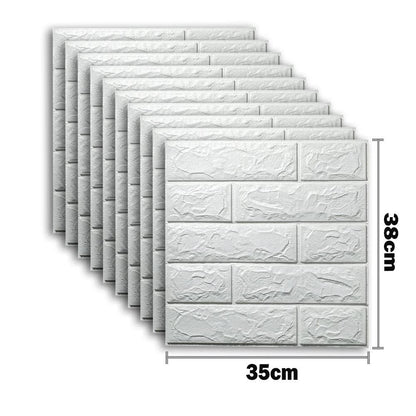 Self-Adhesive 3D Brick Wallpaper Set: Versatile Home Decor Wall Sticker Panels for Kitchen, Bedroom, Office, and Living Room - 25pcs Pack - Home Fads 