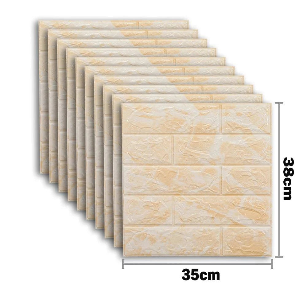 Self-Adhesive 3D Brick Wallpaper Set: Versatile Home Decor Wall Sticker Panels for Kitchen, Bedroom, Office, and Living Room - 25pcs Pack - Home Fads 