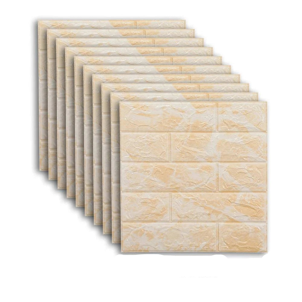 Self-Adhesive 3D Brick Wallpaper Set: Versatile Home Decor Wall Sticker Panels for Kitchen, Bedroom, Office, and Living Room - 25pcs Pack - Home Fads 