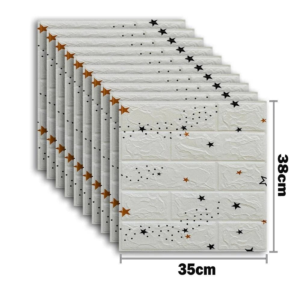 Self-Adhesive 3D Brick Wallpaper Set: Versatile Home Decor Wall Sticker Panels for Kitchen, Bedroom, Office, and Living Room - 25pcs Pack - Home Fads 