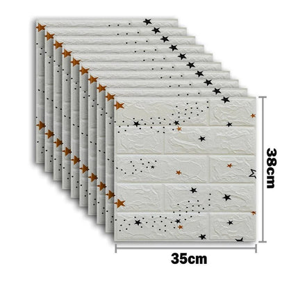 Self-Adhesive 3D Brick Wallpaper Set: Versatile Home Decor Wall Sticker Panels for Kitchen, Bedroom, Office, and Living Room - 25pcs Pack - Home Fads 