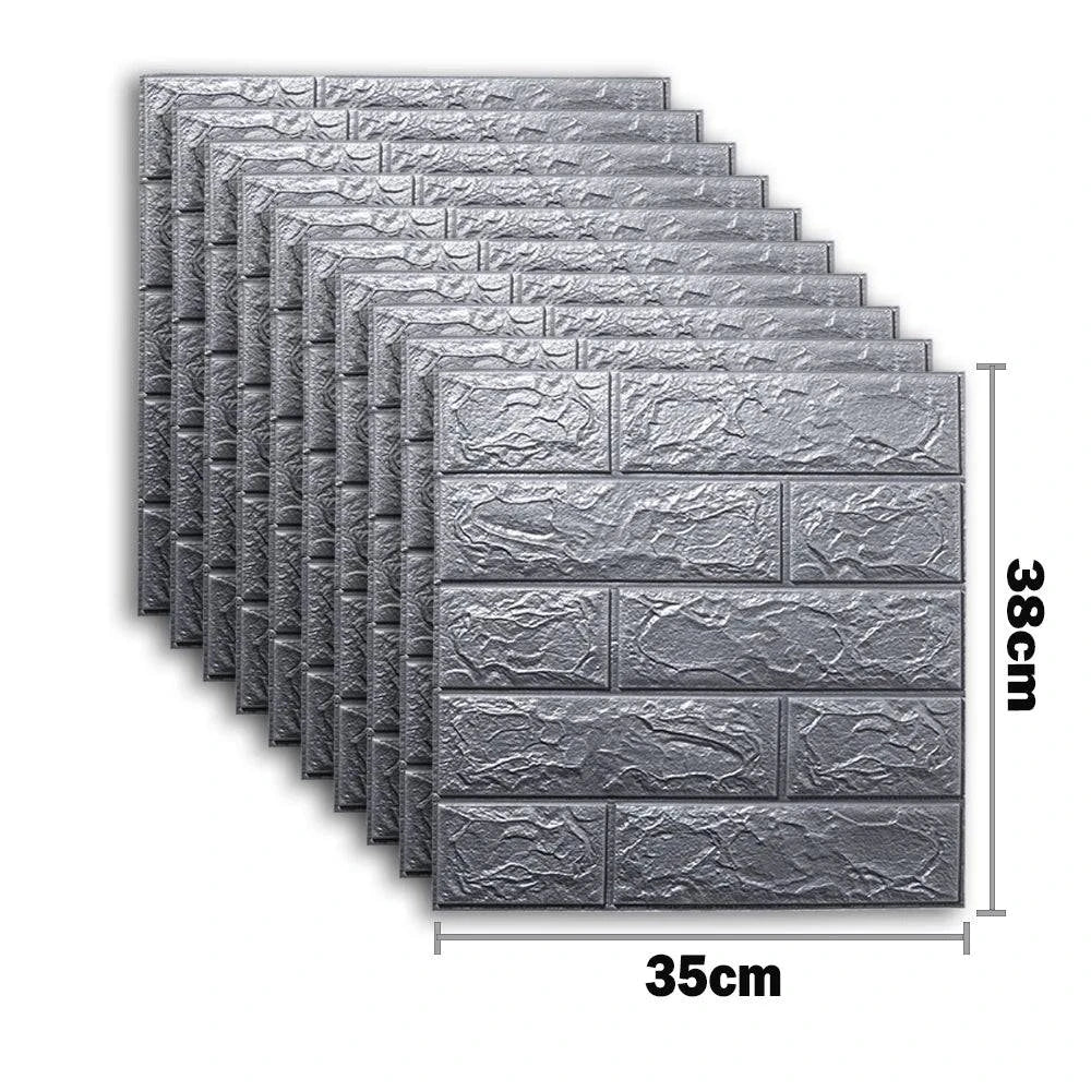 Self-Adhesive 3D Brick Wallpaper Set: Versatile Home Decor Wall Sticker Panels for Kitchen, Bedroom, Office, and Living Room - 25pcs Pack - Home Fads 
