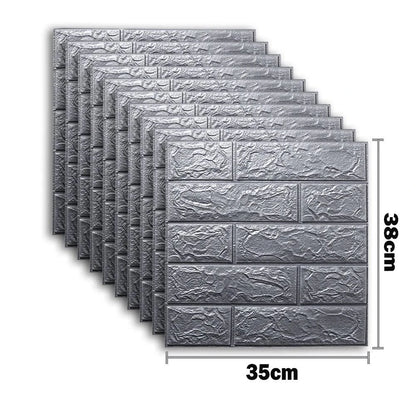 Self-Adhesive 3D Brick Wallpaper Set: Versatile Home Decor Wall Sticker Panels for Kitchen, Bedroom, Office, and Living Room - 25pcs Pack - Home Fads 