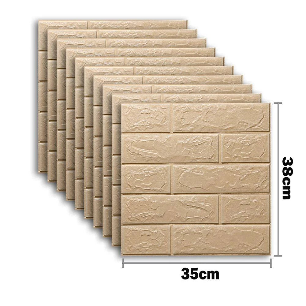 Self-Adhesive 3D Brick Wallpaper Set: Versatile Home Decor Wall Sticker Panels for Kitchen, Bedroom, Office, and Living Room - 25pcs Pack - Home Fads 