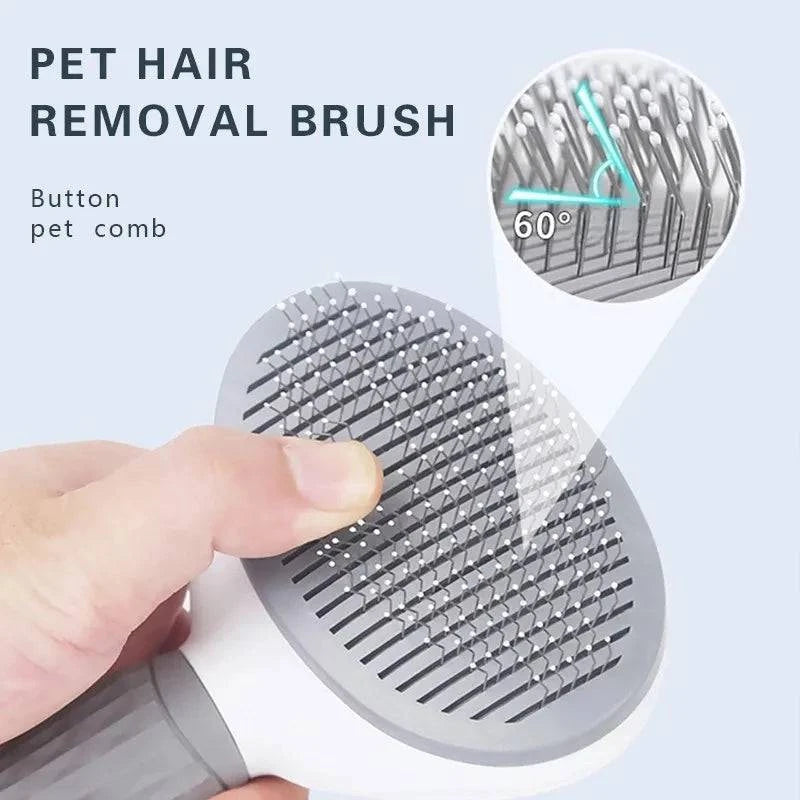 Self-Cleaning Pet Hair Remover Brush for Dogs and Cats - Stainless Steel Grooming Tool - Home Fads 