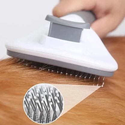 Self-Cleaning Pet Hair Remover Brush for Dogs and Cats - Stainless Steel Grooming Tool - Home Fads 
