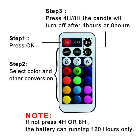 Set of 3 LED Color Changing Flameless Candles - Remote Controlled Timer - Battery Operated Pillar Candles for Home, Wedding, Parties - Home Fads 