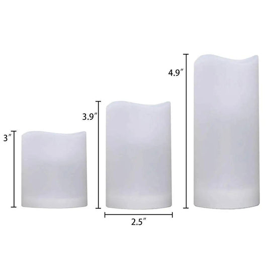 Set of 3 LED Color Changing Flameless Candles - Remote Controlled Timer - Battery Operated Pillar Candles for Home, Wedding, Parties - Home Fads 