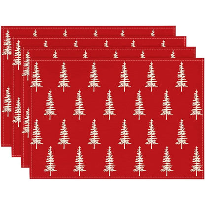 Set of 4/6/8 Eco-Friendly Linen Placemats – Non-Slip Rectangular Table Mats for Festive Decor - Home Fads 