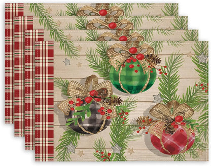 Set of 4/6/8 Eco-Friendly Linen Placemats – Non-Slip Rectangular Table Mats for Festive Decor - Home Fads 