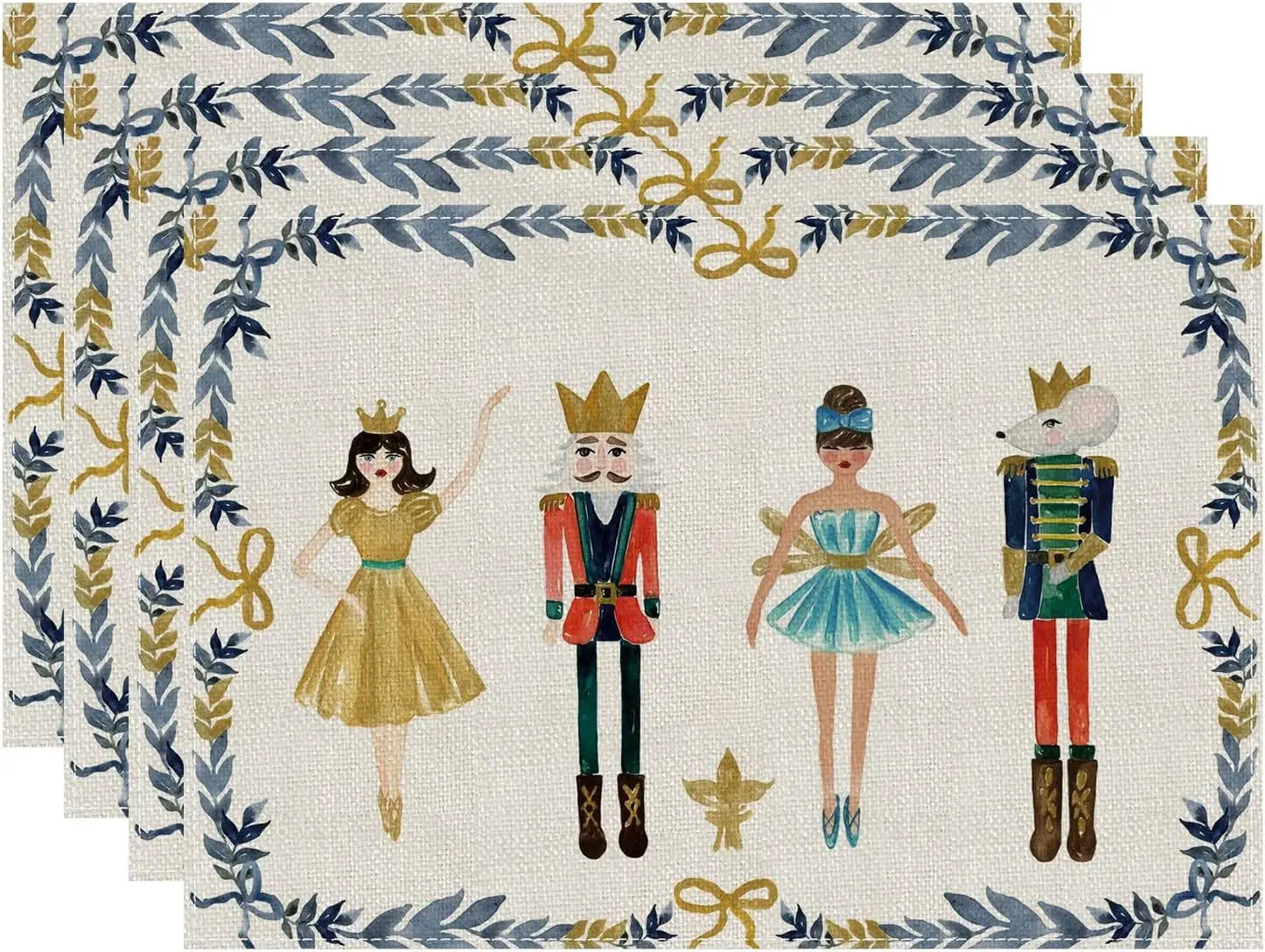 Set of 4/6/8 Eco-Friendly Linen Placemats – Non-Slip Rectangular Table Mats for Festive Decor - Home Fads 