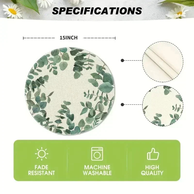 Set of 4/6/8 Eco-Friendly Linen Placemats – Non-Slip Rectangular Table Mats for Festive Decor - Home Fads 
