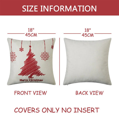 Set of 4 Holiday-Themed Decorative Cushion Covers – Seasonal Throw Pillow Cases for Sofa, Living Room, and Home Décor - Home Fads 