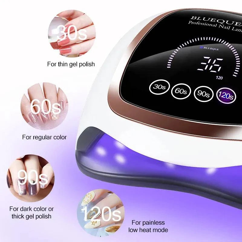 Professional LED UV Nail Drying Lamps - 168W, 280W, 120W, and 80W Options with Auto Sensor - Home Fads