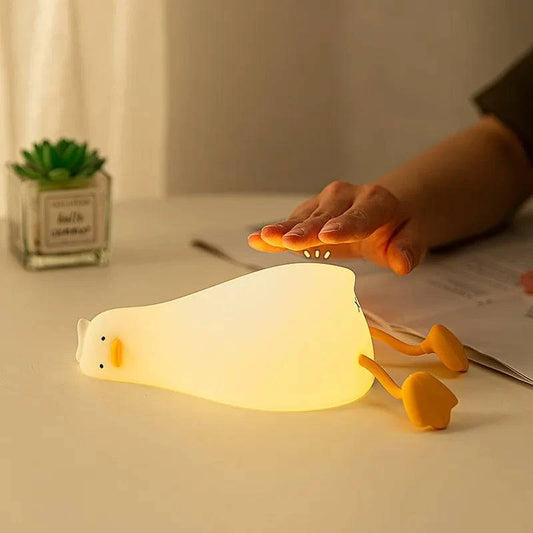 Silicone Duck LED Night Light - Rechargeable Lamp for Children's Bedside, Home Decor, and Birthday Gift - Home Fads 