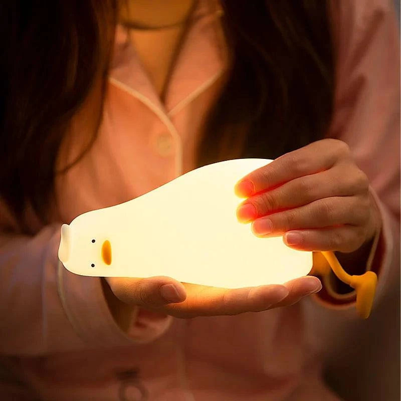Silicone Duck LED Night Light - Rechargeable Lamp for Children's Bedside, Home Decor, and Birthday Gift - Home Fads 