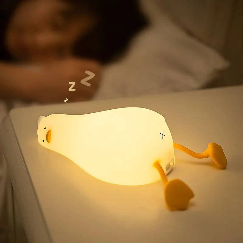 Silicone Duck LED Night Light - Rechargeable Lamp for Children's Bedside, Home Decor, and Birthday Gift - Home Fads 