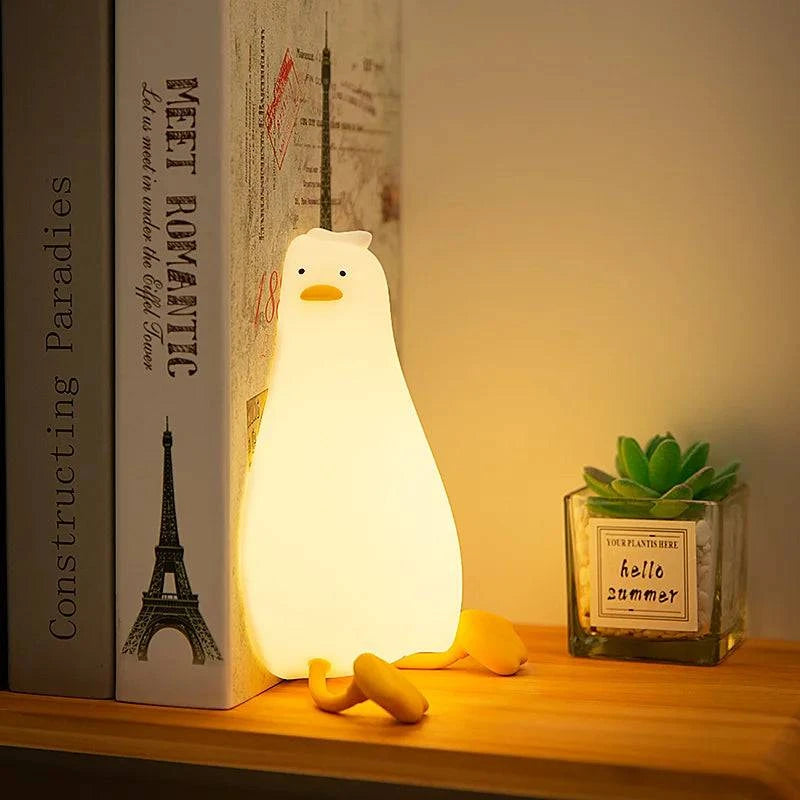 Silicone Duck LED Night Light - Rechargeable Lamp for Children's Bedside, Home Decor, and Birthday Gift - Home Fads 