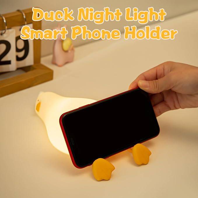 Silicone Duck LED Night Light - Rechargeable Lamp for Children's Bedside, Home Decor, and Birthday Gift - Home Fads 