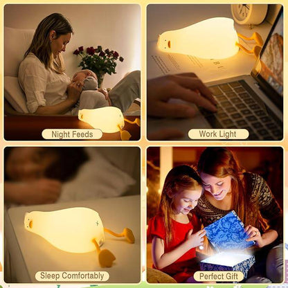 Silicone Duck LED Night Light - Rechargeable Lamp for Children's Bedside, Home Decor, and Birthday Gift - Home Fads 
