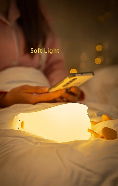 Silicone Duck LED Night Light - Rechargeable Lamp for Children's Bedside, Home Decor, and Birthday Gift - Home Fads 