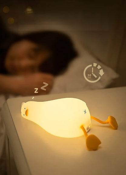 Silicone Duck LED Night Light - Rechargeable Lamp for Children's Bedside, Home Decor, and Birthday Gift - Home Fads 