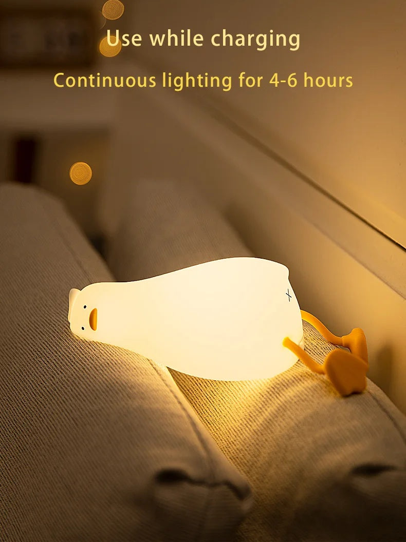 Silicone Duck LED Night Light - Rechargeable Lamp for Children's Bedside, Home Decor, and Birthday Gift - Home Fads 
