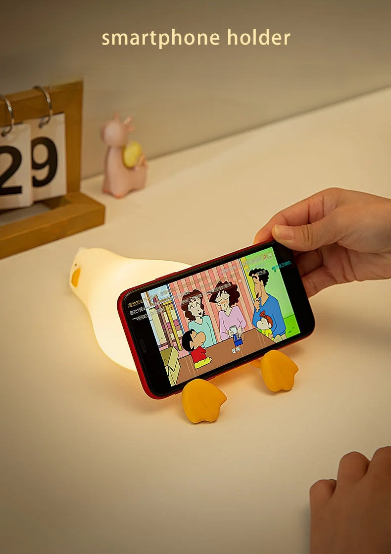 Silicone Duck LED Night Light - Rechargeable Lamp for Children's Bedside, Home Decor, and Birthday Gift - Home Fads 