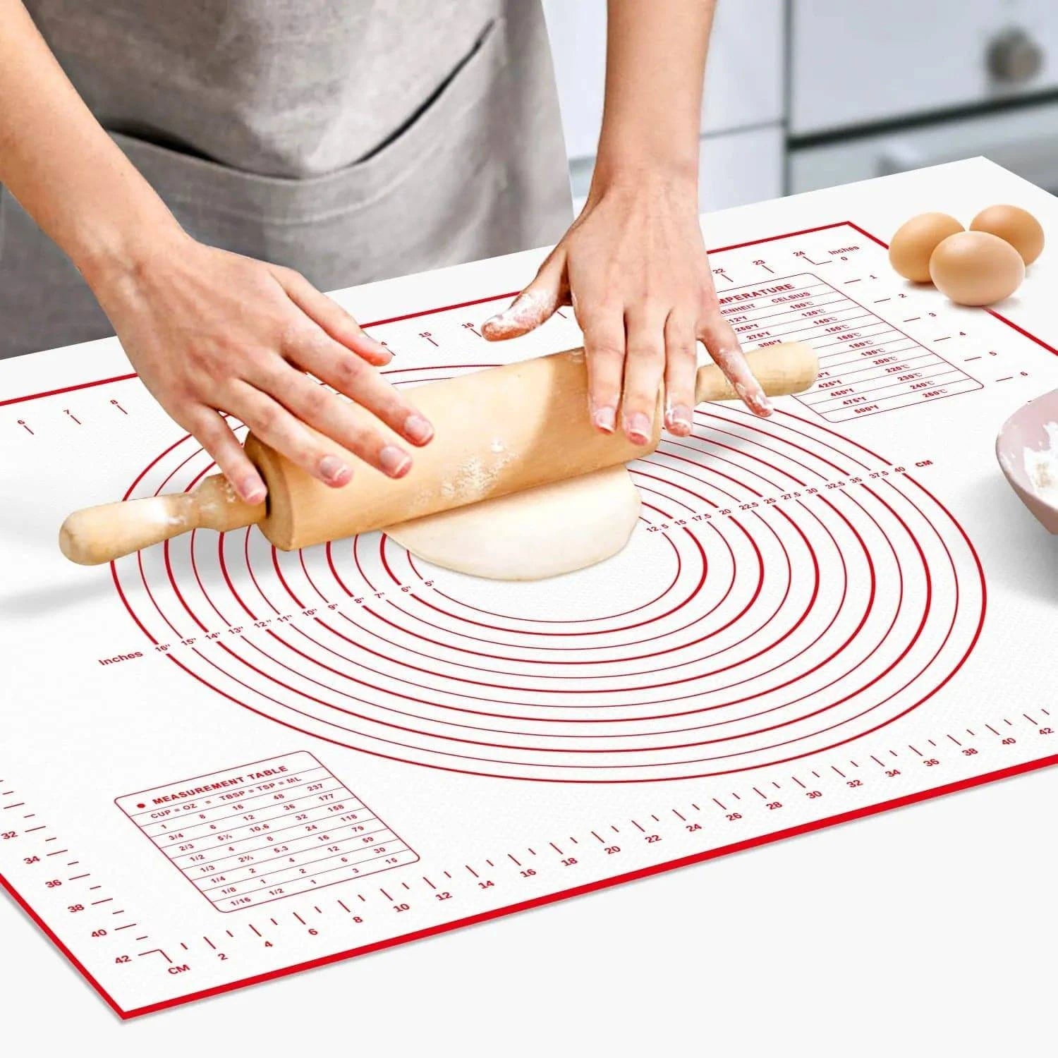 Silicone Kneading Dough Mat - Non-Stick Baking & Pastry Mat with Scale for Baking and Cooking - Home Fads 
