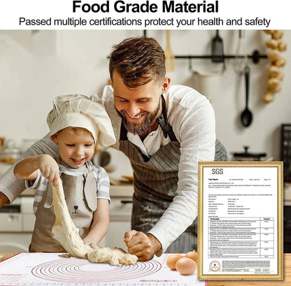 Silicone Kneading Dough Mat - Non-Stick Baking & Pastry Mat with Scale for Baking and Cooking - Home Fads 