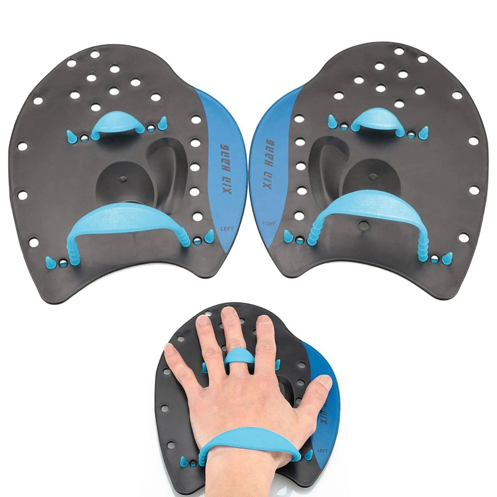Silicone Swim Training Hand Paddles – Adjustable Resistance Paddles for Improved Swimming Technique and Strength – 3 Sizes for Kids and Adults - Home Fads 