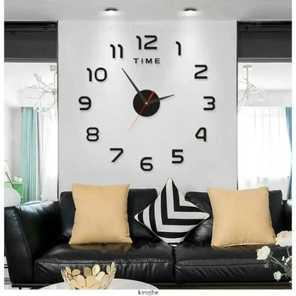 Simple 16 Inch Wall Clock - DIY Acrylic Mirror Stickers - Minimalist Design - Home Fads 