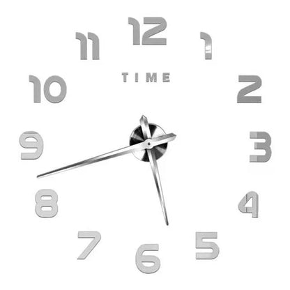 Simple 16 Inch Wall Clock - DIY Acrylic Mirror Stickers - Minimalist Design - Home Fads 