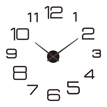 Simple 16 Inch Wall Clock - DIY Acrylic Mirror Stickers - Minimalist Design - Home Fads 